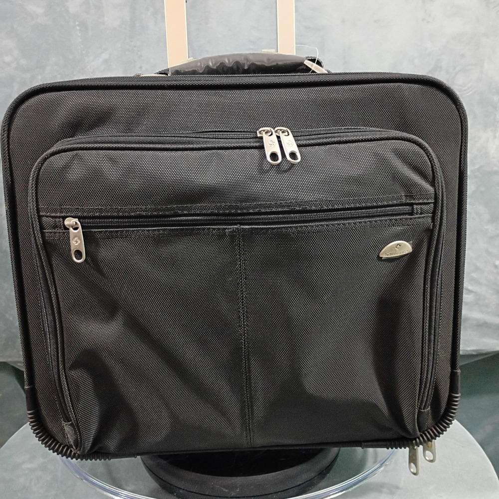 Samsonite Rolling Laptop Briefcase Black Ballistic Nylon Mobile Office Bag